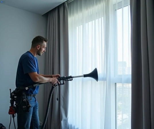 Professional commercial curtain cleaning process equipment Matty Curtain Cleaning hollywell
