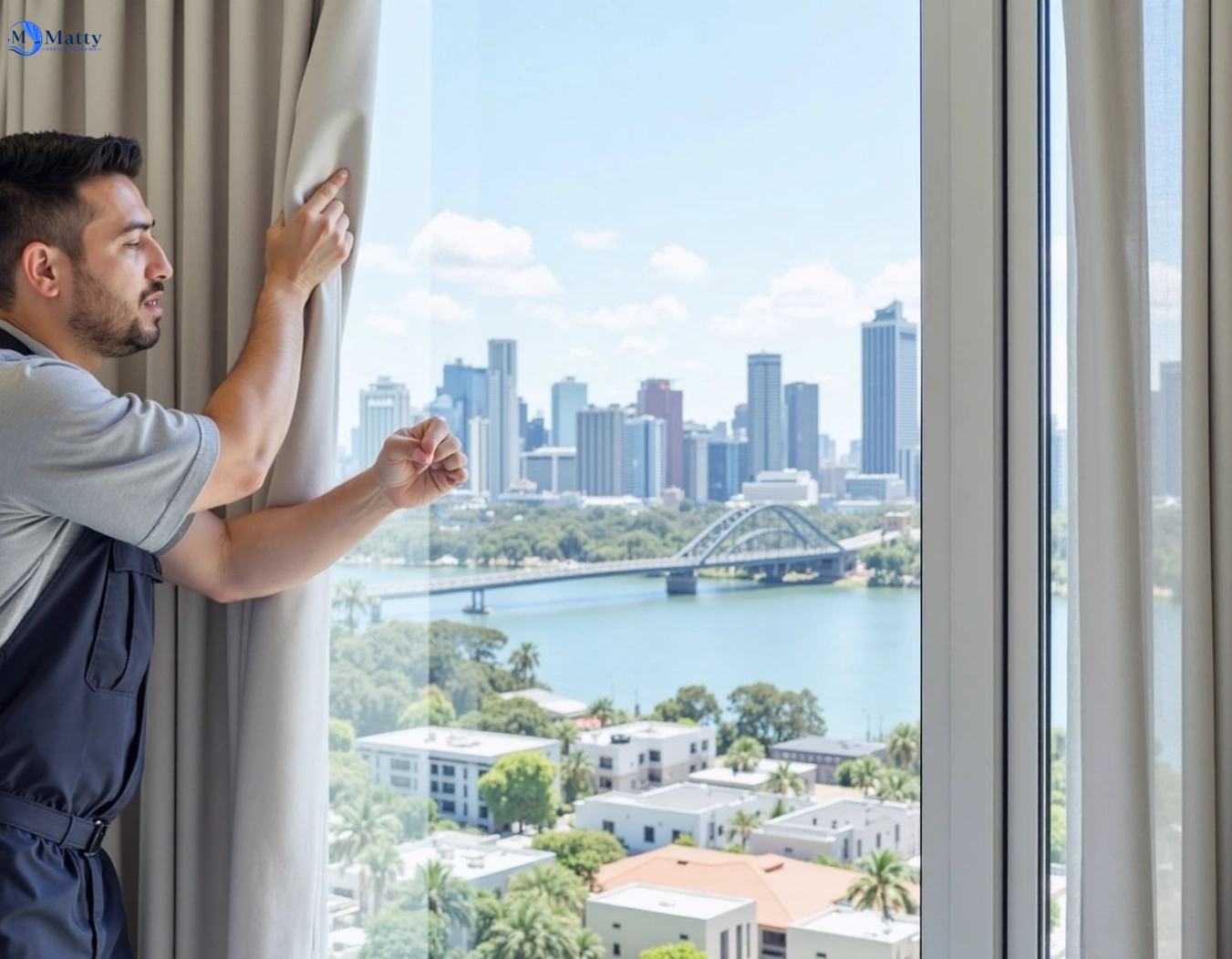 Professional curtain steam cleaning service hollywell QLD by Matty Curtain Cleaning